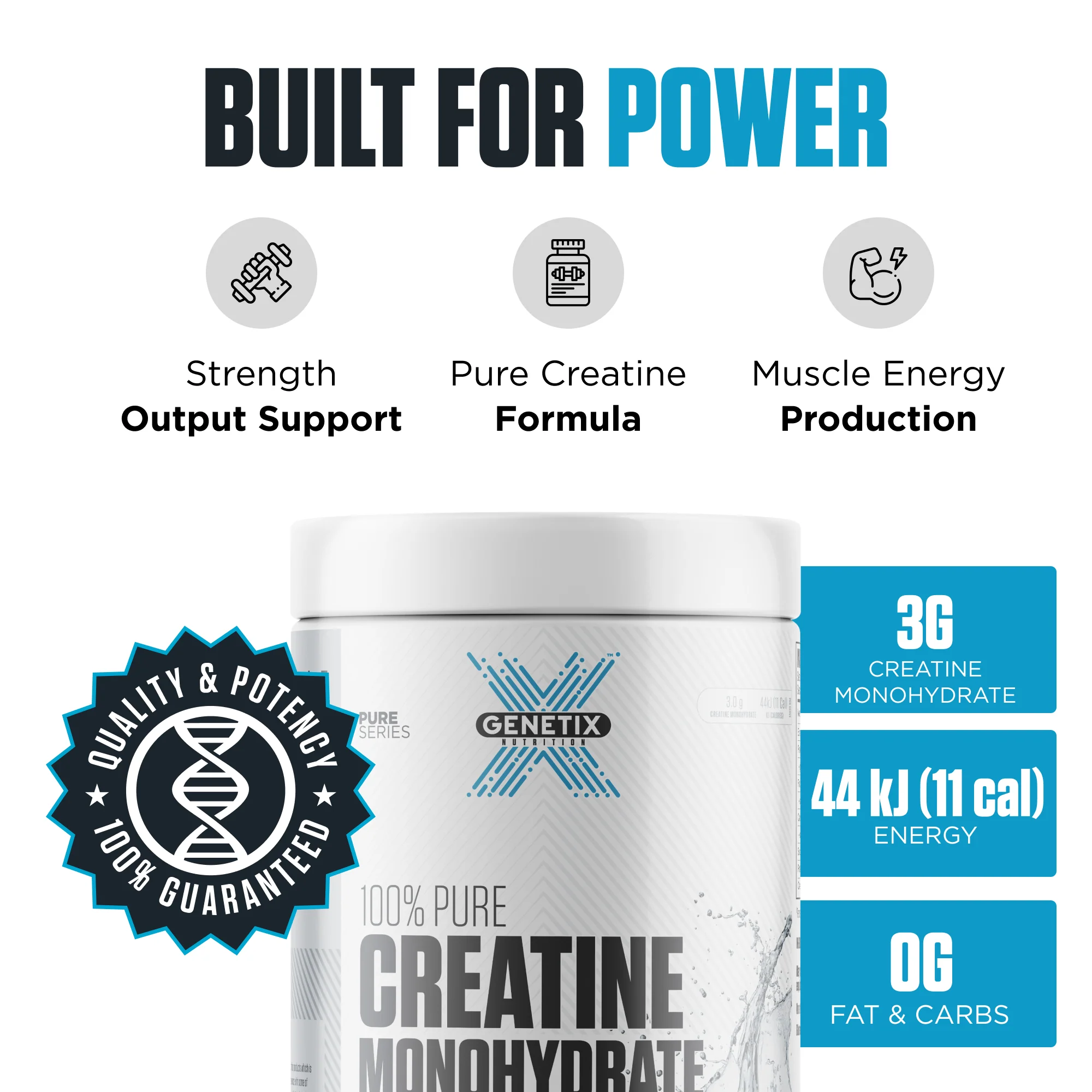 100% Pure Creatine by Genetix Nutrition Essentials - Image 3
