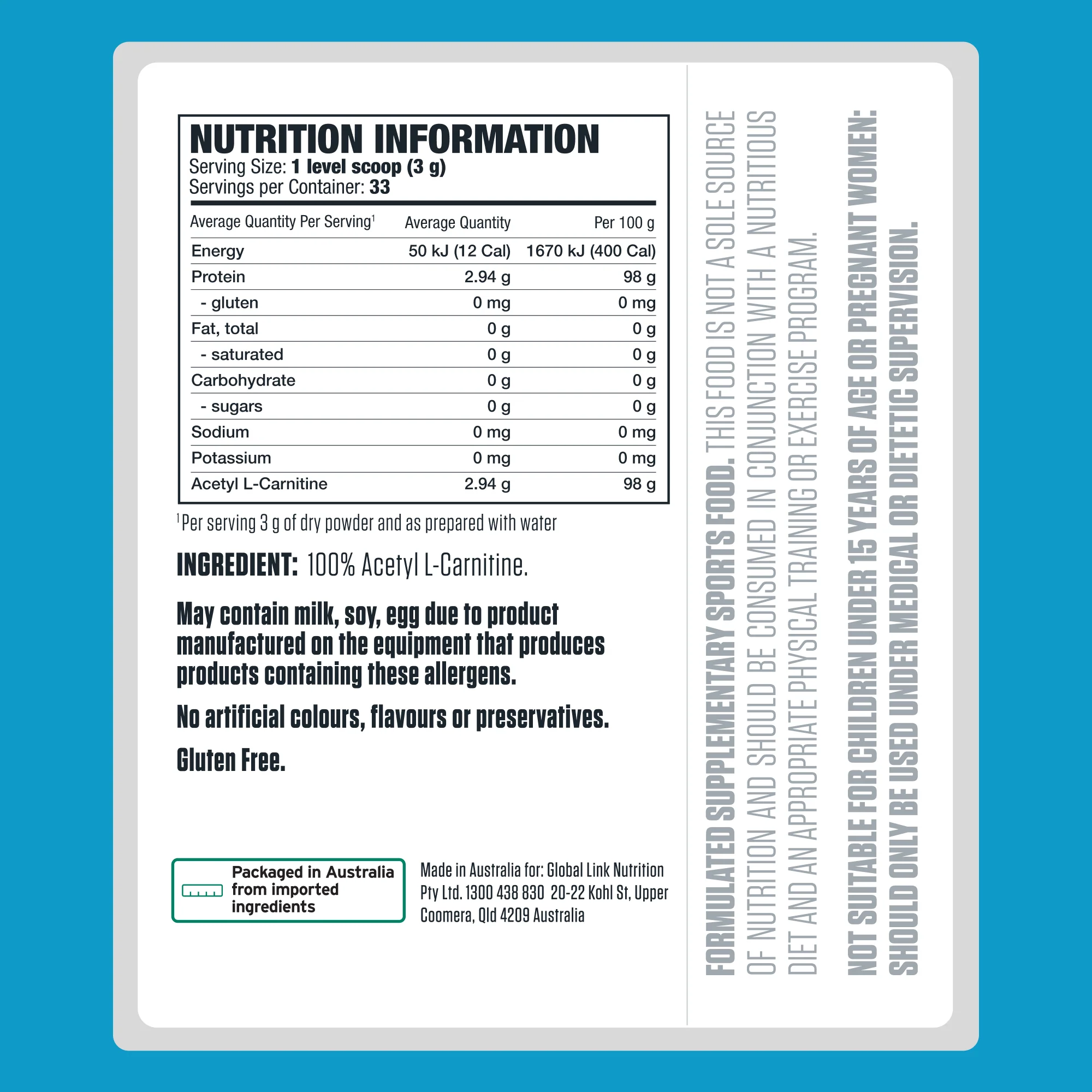 100% Pure L-Carnitine by Genetix Nutrition Essentials - Image 4