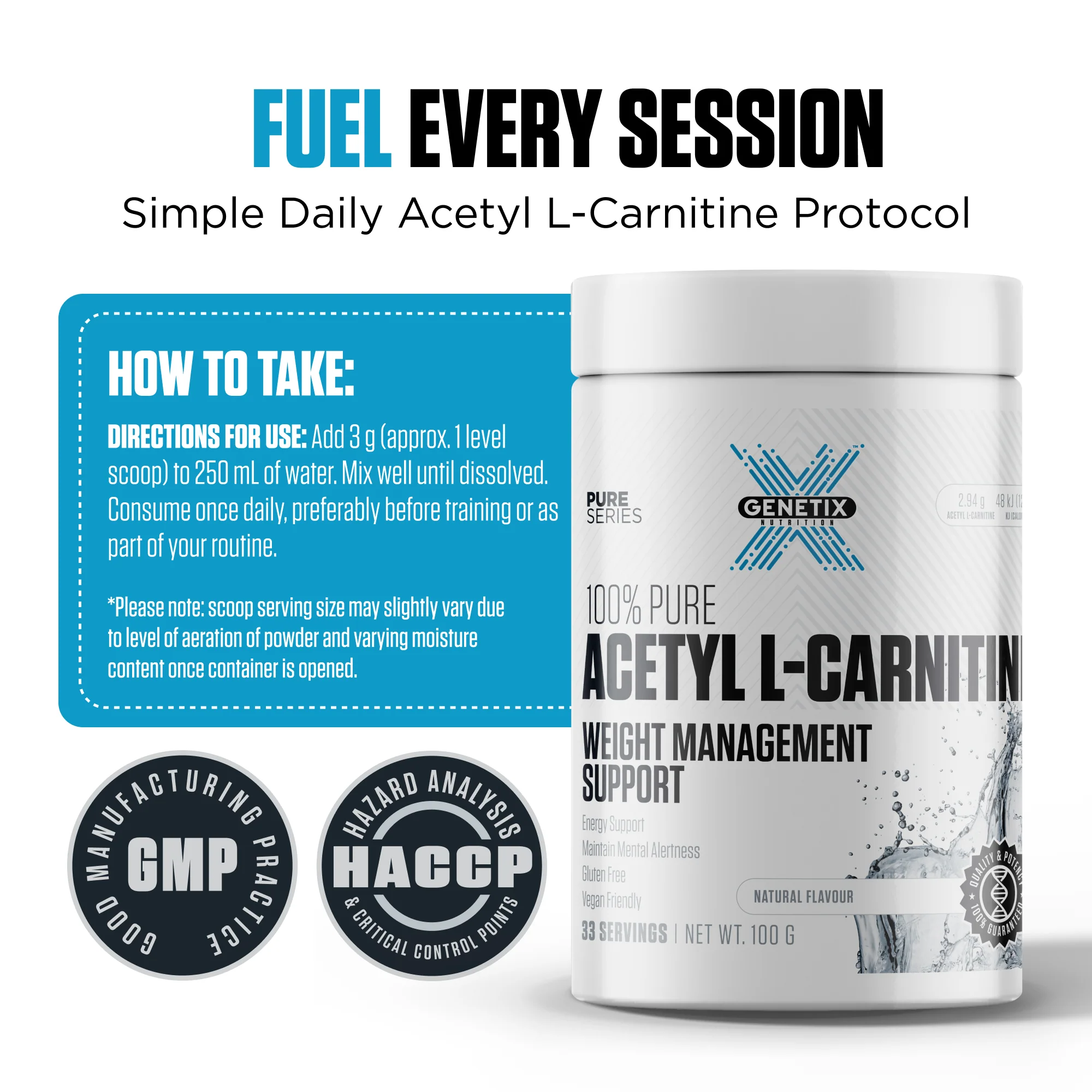 100% Pure Acetyl L-Carnitine by Genetix Nutrition Essentials - Image 6